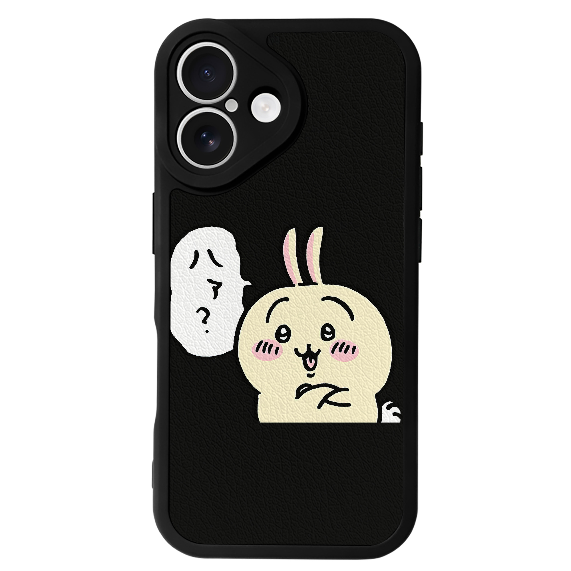 （画像用） ちいかわ うさぎ Chii-kawa usagi 【iPhone 16シリーズ対応】シリコンスマホケース（レザー調） 材質：シリコン